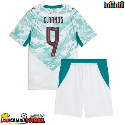 Camisa de Futebol Portugal Goncalo Ramos #9 Equipamento Secundário Infantil Mundo 2026 Manga Curta (+ Calças curtas)